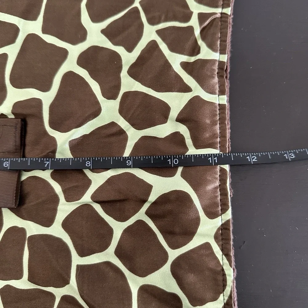 MO MO'S WOOBIE Brown Green Giraffe Lovey‎ Pacifier Satin Baby Security Blanket
